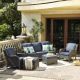 XIZZI Erie Lake Gray 5-Piece Wicker Outdoor Patio Conversation Seating Sofa Set with Denim Blue Cushions GTC305HDDB