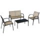 Gymax 4-Pieces Wicker Patio Conversation Furniture Set All-Weather Garden Outdoor Brown GYM07714