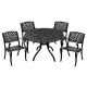Oakland Living Black 5-Piece Round Aluminum Mesh Outdoor Dining Set with 4-Chairs 1088-1016(4)-LBK