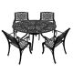 Oakland Living Black 5-Piece Round Aluminum Mesh Outdoor Dining Set with 4-Chairs 1923-2777(4)-LBK