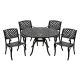 Oakland Living Black 5-Piece Round Aluminum Mesh Outdoor Dining Set with 4-Chairs 1389-1016(4)-LBK