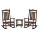 POLYWOOD Presidential Mahogany 3-Piece Plastic Patio Conversation Set PWS166-1-MA