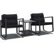 Costway 3-Piece Patio Rattan Furniture Set Rocking Chairs Black Cushioned Sofa QD-62861DK
