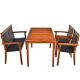 Costway 29.5 in. Brown 4-Pieces Wood Rectangular Outdoor Dining Set with Black Chair Loveseat QD-67678+