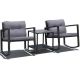 Costway 3-Piece Wicker Patio Furniture Set Rocking Chairs Gray Cushioned Sofa QD-62861GR