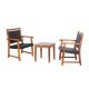 Gymax 3-Piece Patio Acacia Wood Rattan Bistro Set Outdoor Patio Conversation Furniture Set GYM08757