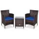 Gymax 3-Pieces Rattan Patio Outdoor Furniture Set with Navy Cushioned Chairs Coffee Table GYMHD0056