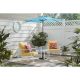 Hampton Bay Willow Cay White 3-Piece Steel Outdoor Conversation Set with CushionGuard Yellow Cushions S23-WCYEL-S2103