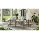 Hampton Bay Saddle View Brown 5-Piece Metal Patio Conversation Set with CushionGuard Charter Almond Biscotti Cushions 545.0540.000