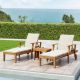 Noble House Perla Teak Brown 5-Piece Wood Outdoor Patio Conversation Seating Set with Cream Cushions 82862