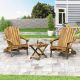 Noble House Bellwood Natural 3-Piece Wood Outdoor Patio Conversation Seating Set 82946