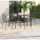 AECOJOY Dark Gray 5-Piece Steel Rectangular Table Outdoor Dining Set 19033GR-HD01