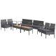 Costway 8-Pieces Wicker Patio Conversation Set Chair Wooden Tabletop with Gray Cushions 2*QD-6894-A0