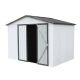 Amucolo 8 ft. W x 6 ft. D Galvanized Steel Shed with Lockable Double Doors, Tool Storage Garden Shed CX-CYW2-011