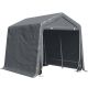 Outsunny 6.6 ft. W x 7.9 ft. D Metal Shed with Double Zipper Doors Coverage Area (52 sq. ft.) 845-697CG