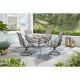 Hampton Bay Ashbury Pewter 5-Piece Steel Padded Sling Square Glass Top Outdoor Dining Set GC-41084-SSTB-S