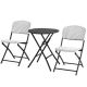 HONEY JOY 3-Piece Metal Patio Conversation Set Outdoor Chairs & Coffee Table Wicker Bistro Table Set for Balcony Lawn Garden TOPB004836