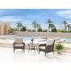Gymojoy Brentwood Brown 3-Piece Wicker Outdoor Patio Conversation Set with Beige Cushion SS00922-1