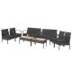 Gymax 8-piece Rattan Patio Conversation Furniture Set Outdoor Sofa Set w/Black Cushions GYM09385