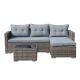 Freestyle Brown 3-Piece Wicker Patio Rama Outdoor Sectional Set with Gray Cushions VJ-16+17