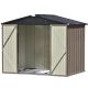 Jushua 72in. W x 94 in. D Bike Shed Garden Shed, Patio Metal Storage Shed with Lockable Doors In Brown Coverage Area 44 sq. ft. DJYC-L-SH000196AAD