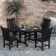 WESTIN OUTDOOR Hayes 5-Piece Round HDPE Plastic Outdoor Dining Set with Side Chairs in Black OP3003-BK