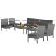 Gymax 8-Piece Rattan Patio Furniture Set Outdoor Wicker Conversation Set with Cushions GYM09729