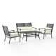 CROSLEY FURNITURE Alistair Black 4-Piece Metal Patio Conversation Set with Creme Cushions KO70285MB-CR