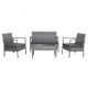 Alpulon 4-Pieces Rattan Outdoor Conversation Set with Purple Cushion ZMWV109