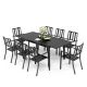 PHI VILLA 9-Piece Metal Outdoor Patio Dining Set with Modern Stackable Chairs THD-S9-30502