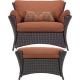 Cambridge Corrolla Allure Rust 2-Piece Wicker Set with Oversized Armchair and Ottoman CORROLLA2PC