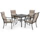 EGEIROSLIFE Brown 5-Piece Metal Patio Outdoor Dining Set HPO-CZ5-ZZ-WH4