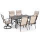 EGEIROSLIFE Brown 7-Piece Metal Patio Outdoor Dining Set HPO-CZ7-ZZ-WH4