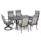 EGEIROSLIFE Gray 7-Piece Patio Metal Outdoor Dining Set HPO-CZ7-HG-WH4