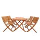 Unbranded 5-Piece Wood Outdoor Foldable Dining Set BYY728-3