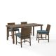 CROSLEY FURNITURE Bradenton Weathered Brown 5-Piece Wicker Rectangular Outdoor Dining Set with Navy Cushions KO70427WB-NV