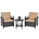 Alpulon 3-Piece Wicker Outdoor Patio Conversation Set with Beige Cushions ZY1C0312