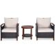 Alpulon 3-Pieces Outdoor Wicker Wooden Frame Patio Conversation Furniture Set with Beige Cushion ZMWV320