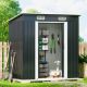 JAXPETY 6.4 ft. W x 4 ft. D Outdoor Storage Metal Shed Backyard Garden Galvanized Steel Shed with Lockable Doors (25.6 sq. ft.) HG61K1271-T01