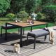 PHI VILLA 3-Piece Aluminum Outdoor Dining Set with Bench Seating and Dark Gray Cushions THD3-438440