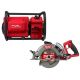 Milwaukee M18 FUEL Brushless Cordless 2 Gal. Compact Quiet Compressor w/M18 FUEL Cordless 7-1/4 in. Rear Handle Circular Saw 2840-20-2830-20