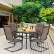 Nuu Garden 5-Pieces Square Outdoor Patio Dining Set with Padded Sling Chairs SD003-T2
