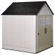 Rubbermaid 7 ft. W x 7 ft. D Durable Weather Resistant Plastic Outdoor Storage Shed, Sand 0.58 sq. ft. 2035896