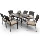 PamaPic Brown 7-Piece PE Wicker Outdoor Dining Set with Brown Cushions TB-CZ-7JT-B-WH3