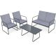 Costway 4-Piece Metal Patio Conversation Set Outdoor Table Garden GHMHSKU00016