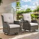 Gymojoy Carolina Gray 3-Pieces Wicker Patio Conversation Deep Seating Set with CushionGuard Beige Cushions SS036-3