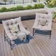 PHI VILLA Grey Rattan Curved 2-Piece Steel Outdoor Patio Conversation Set with Removable Off-White Cushions D-L-2PV-442-2