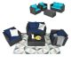 Gymax 4-Piece Rattan Patio Conversation Set Outdoor Furniture Set with Navy and Turquoise Cushions GYM11194