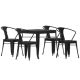 TAYLOR + LOGAN Black 5-Piece Faux Wood Square Outdoor Dining Set PA-506901-TAYLH