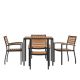 TAYLOR + LOGAN Black 5-Piece Faux Teak Square Outdoor Dining Set PA-497989-TAYLH